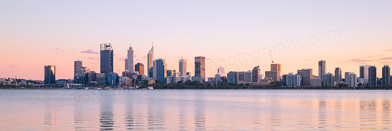 Perth and the Swan River at Sunrise, 16th April 2017