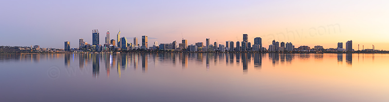 Perth and the Swan River at Sunrise, 20th April 2017