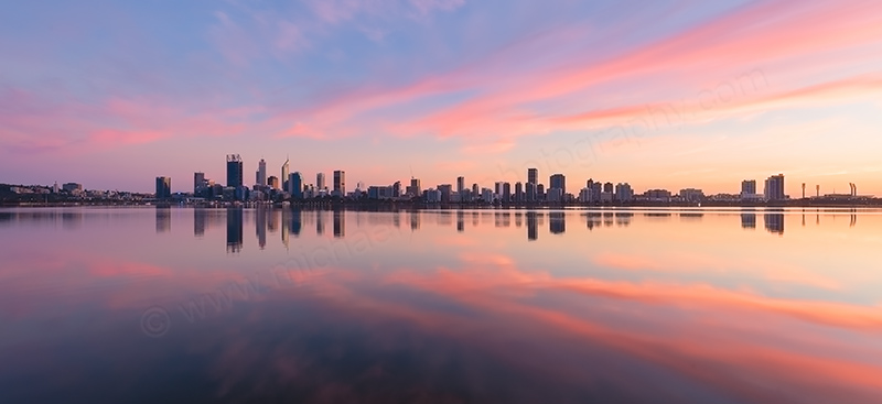 Perth and the Swan River at Sunrise, 30th April 2017