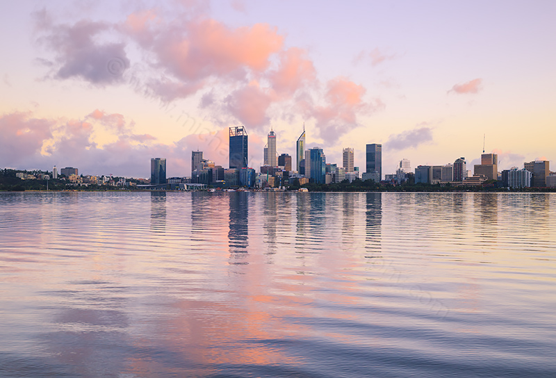 Perth and the Swan River at Sunrise, 5th May 2017