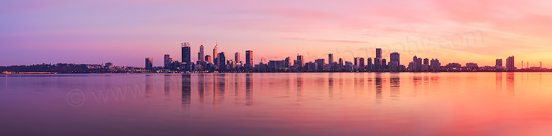 Perth and the Swan River at Sunrise, 6th May 2017