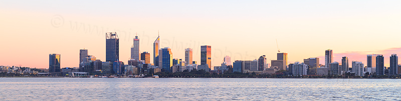 Perth and the Swan River at Sunrise, 18th May 2017