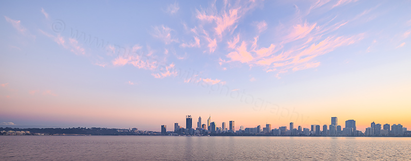 Perth and the Swan River at Sunrise, 2nd June 2017