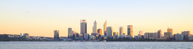 Perth and the Swan River at Sunrise, 8th June 2017