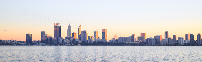 Perth and the Swan River at Sunrise, 20th June 2017