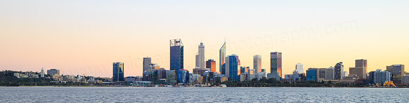 Perth and the Swan River at Sunrise, 30th June 2017