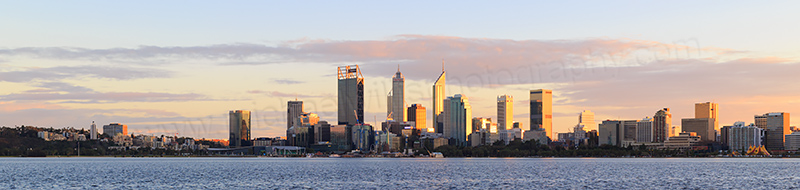 Perth and the Swan River at Sunrise, 11th July 2017