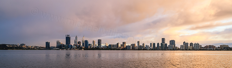 Perth and the Swan River at Sunrise, 25th July 2017