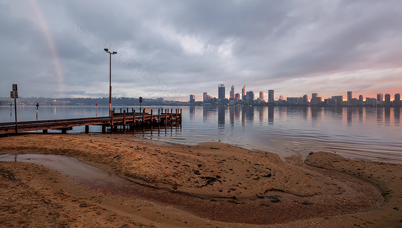 Perth and the Swan River at Sunrise, 22nd August 2017