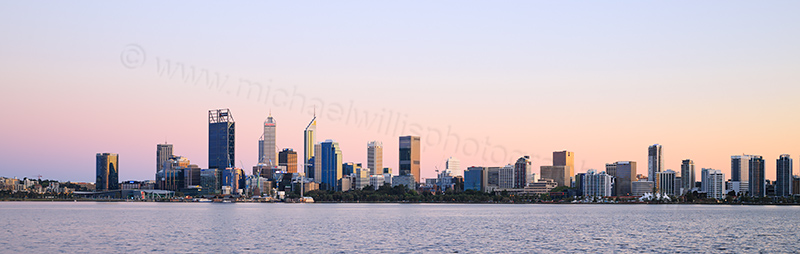 Perth and the Swan River at Sunrise, 6th October 2017