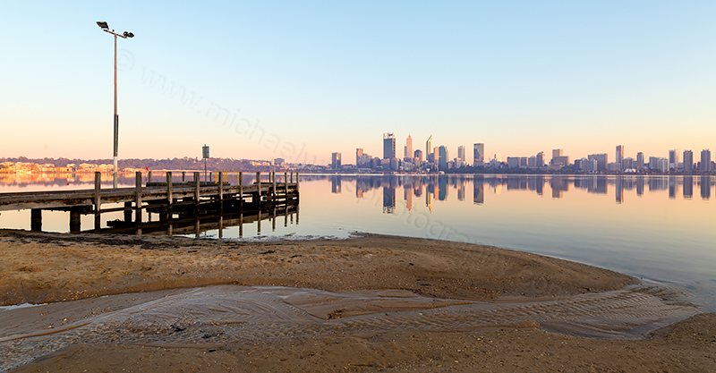 Perth and the Swan River at Sunrise, 9th October 2017