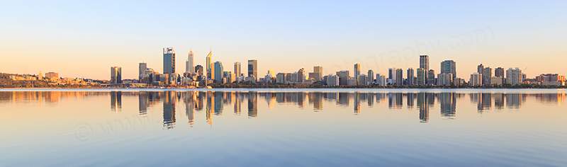 Perth and the Swan River at Sunrise, 10th November 2017