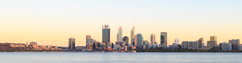 Perth and the Swan River at Sunrise, 14th January 2018