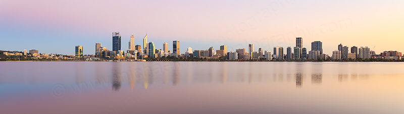 Perth and the Swan River at Sunrise, 1st March 2018