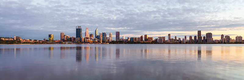 Perth and the Swan River at Sunrise, 16th March 2018