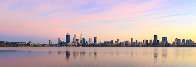 Perth and the Swan River at Sunrise, 30th March 2018