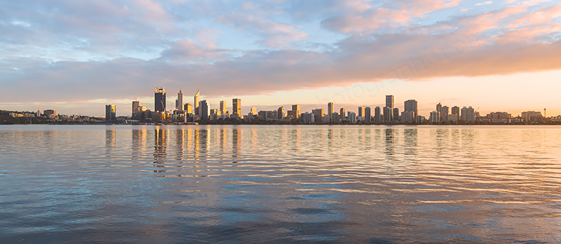 Perth and the Swan River at Sunrise, 3rd May 2018