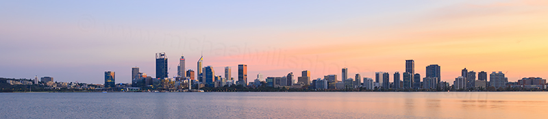 Perth and the Swan River at Sunrise, 14th May 2018