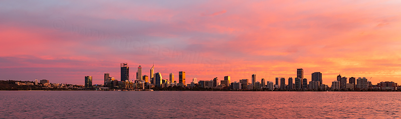 Perth and the Swan River at Sunrise, 24th May 2018