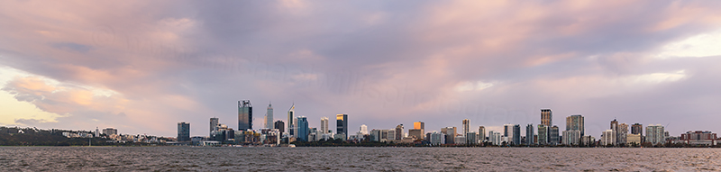 Perth and the Swan River at Sunrise, 25th May 2018
