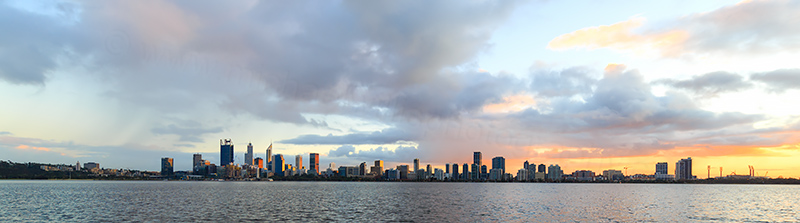 Perth and the Swan River at Sunrise, 19th June 2018