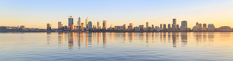 Perth and the Swan River at Sunrise, 10th August 2018