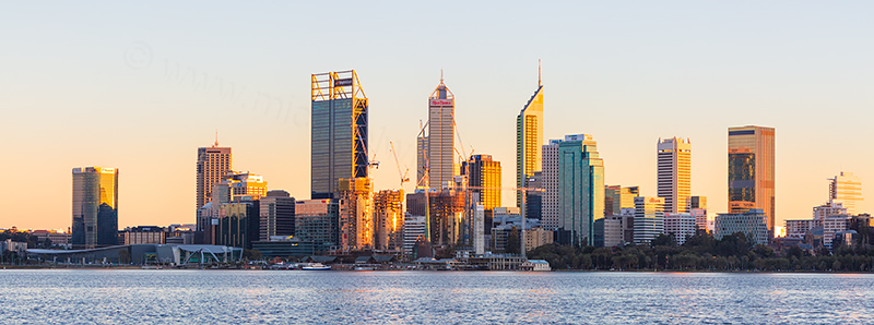 Perth and the Swan River at Sunrise, 19th August 2018