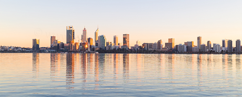 Perth and the Swan River at Sunrise, 23rd August 2018