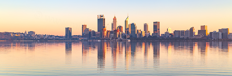 Perth and the Swan River at Sunrise, 21st September 2018