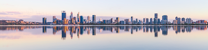 Perth and the Swan River at Sunrise, 1st December 2018