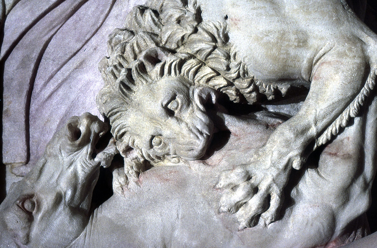 Alexander Sarcophagus lion in lion hunt