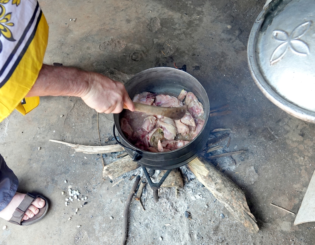 We had a home-hosted lunch with a local family where the men of our group cooked the meat and the women the vegetables