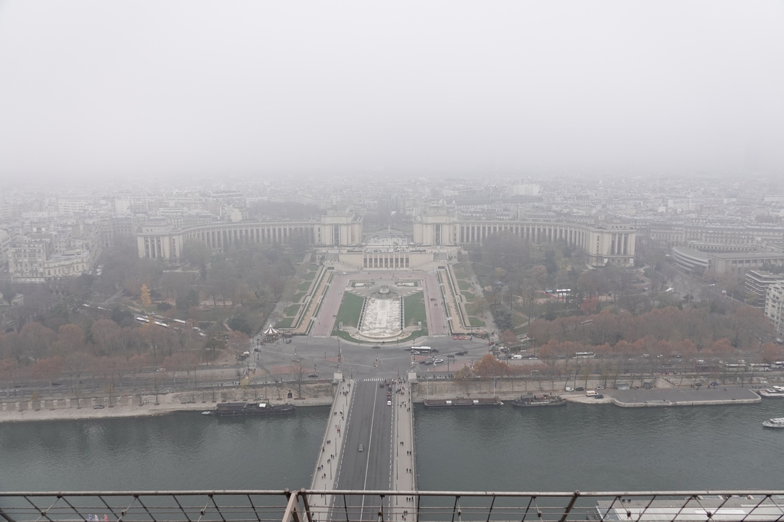 The view from the second level - anything above that is completely enclosed in fog