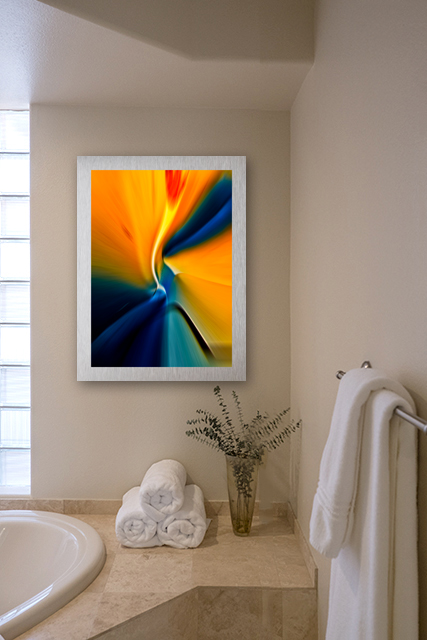 Bird of Paradise brightens up a bathroom