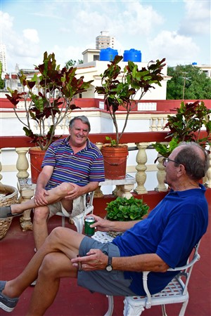 CUBA_3819 Same and Tom on the rooftop patio of our casa particular