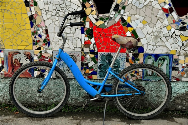 CUBA_5292 Blue bicycle in Jaimanitas