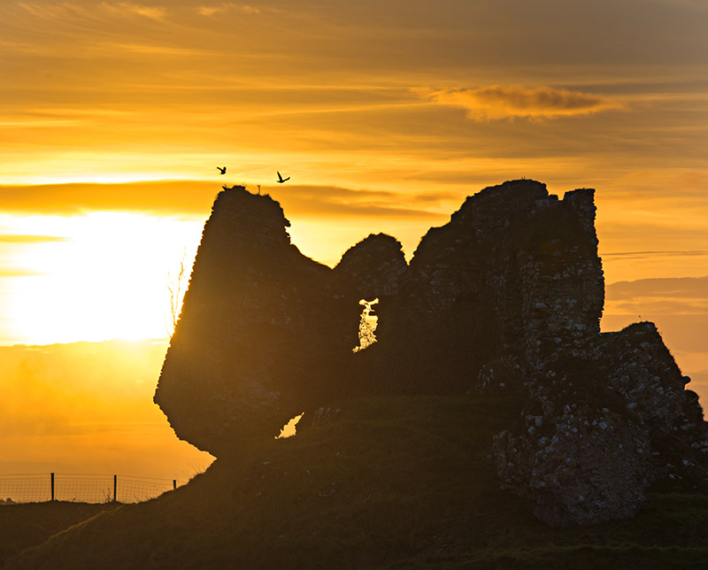 Clonmacnoise Castle Ruins Sunset