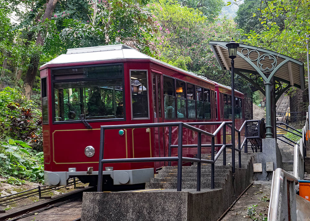 Peak Tram on the way to Victoria Peak