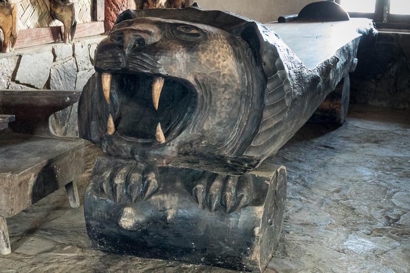 Carved Bench from a Single Tree