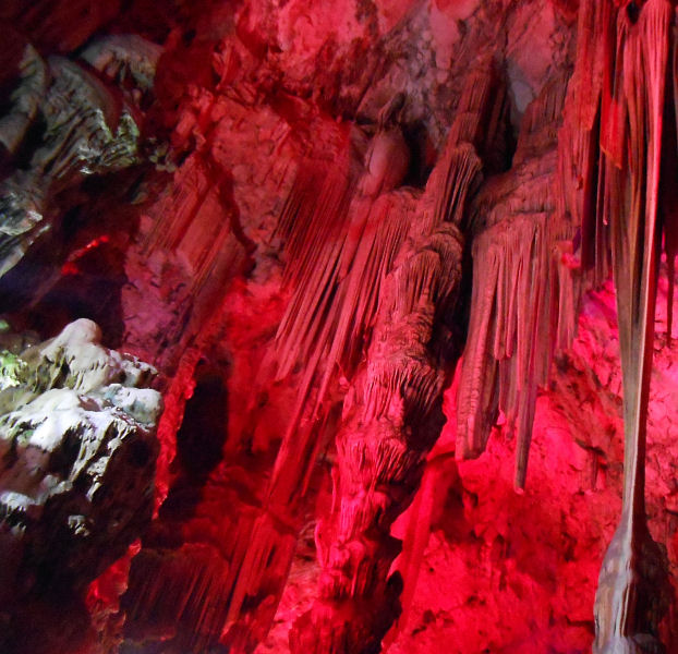 St Michaels Cave red stalagtites