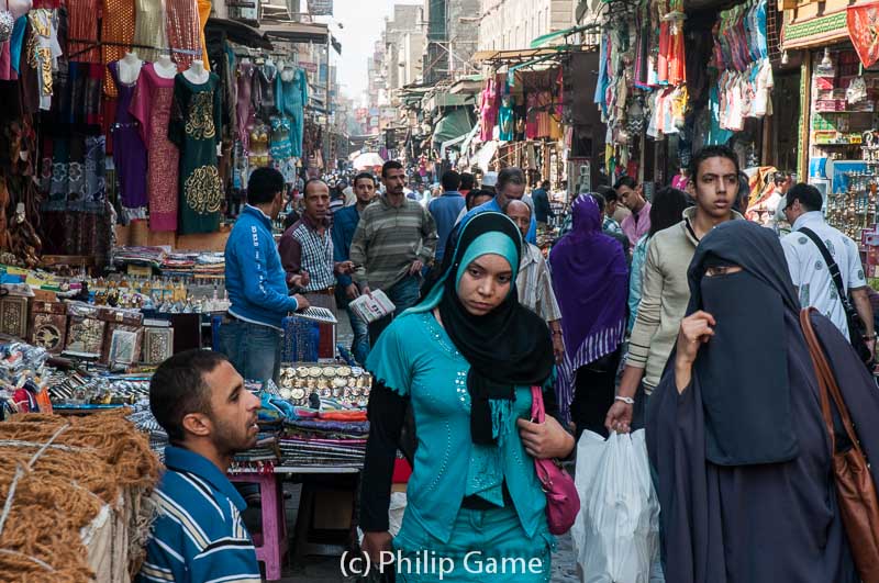 Shopping in Sharia Muski, a busy street leading into Islamic Cairo