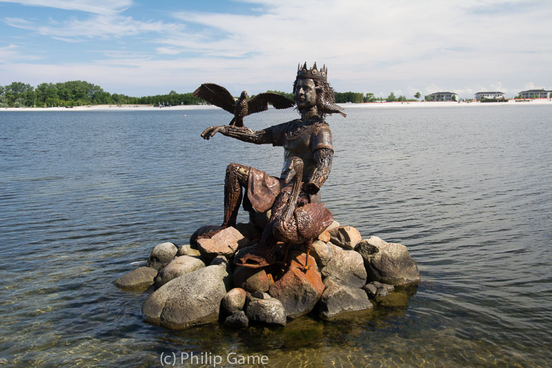 Nordic sea-god immortalised on the Binnensee at Heiligenhafen