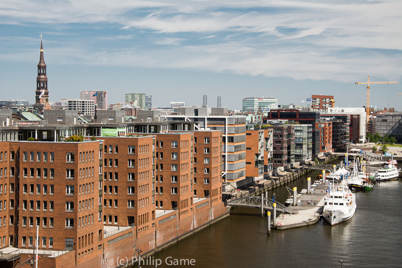 The redeveloped HafenCity dockland precinct...