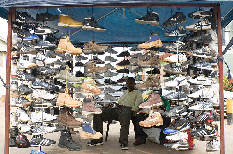 Shoe stall at the Broadhurst Mall, Gaborone