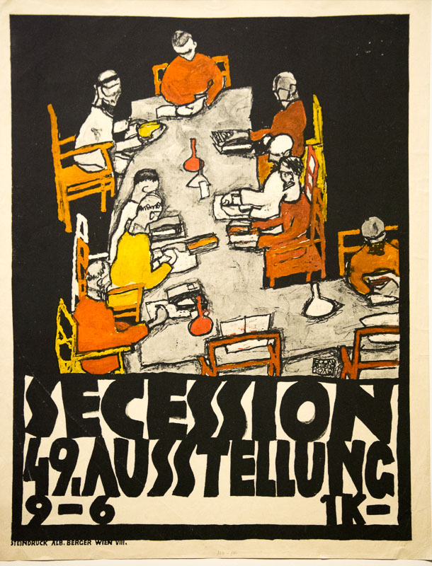Poster by Egon Schiele, promoting a Secessionist art exhibition