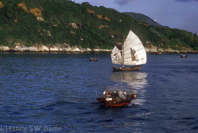 Chinese junks off Hong Kong