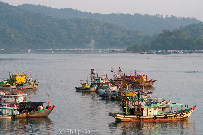 Fishing vessels in the harbour at Kota Kinabalu