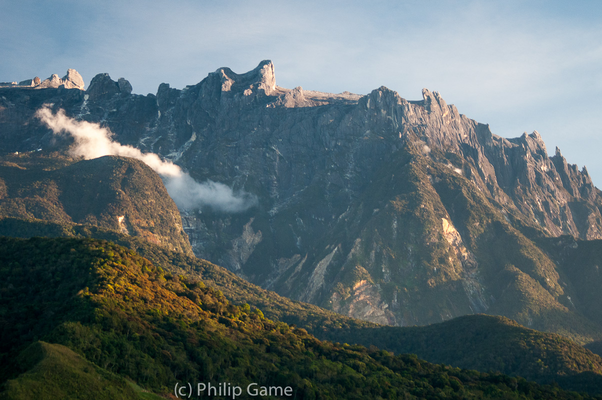 Peaks of Mt Kinabalu, seen from the Kundasang Valley