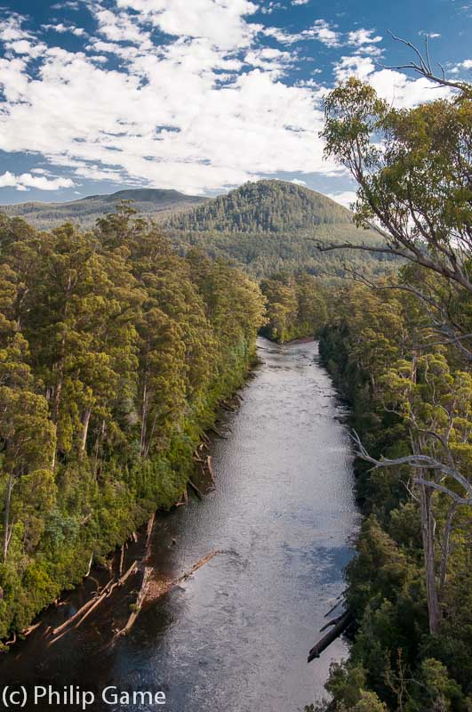 The Huon River nearing its junction with the Picton River, southern Tasmania