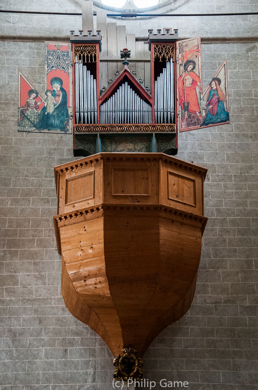 Medieval organ at the Chateau de Valere